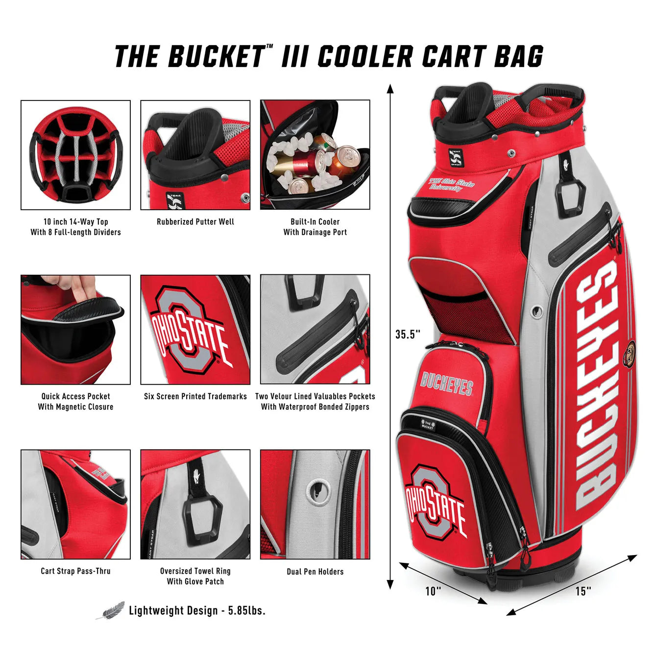 Collegiate Clubhouse Cooler Cart Golf Bag