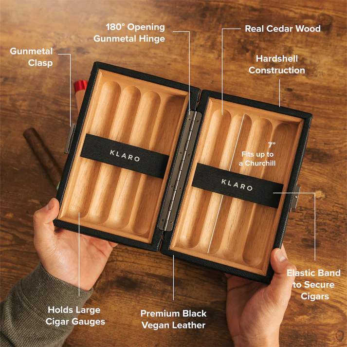 Maxwell 8-Cigar Travel Case - Black