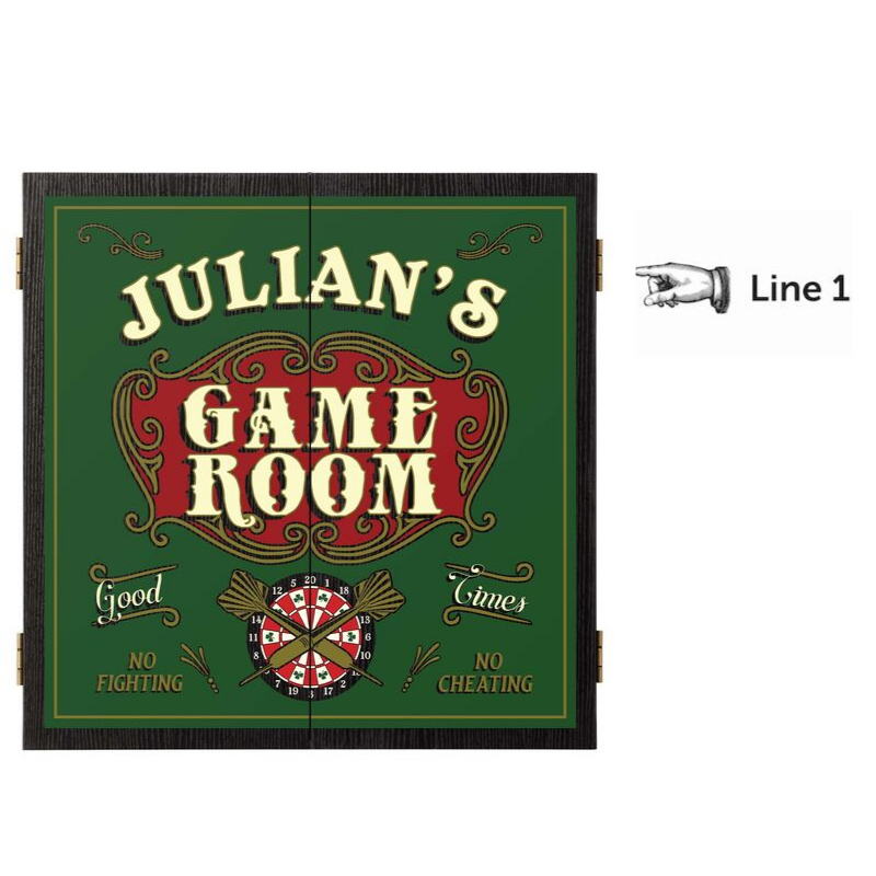Personalized Dartboard Cabinet Set