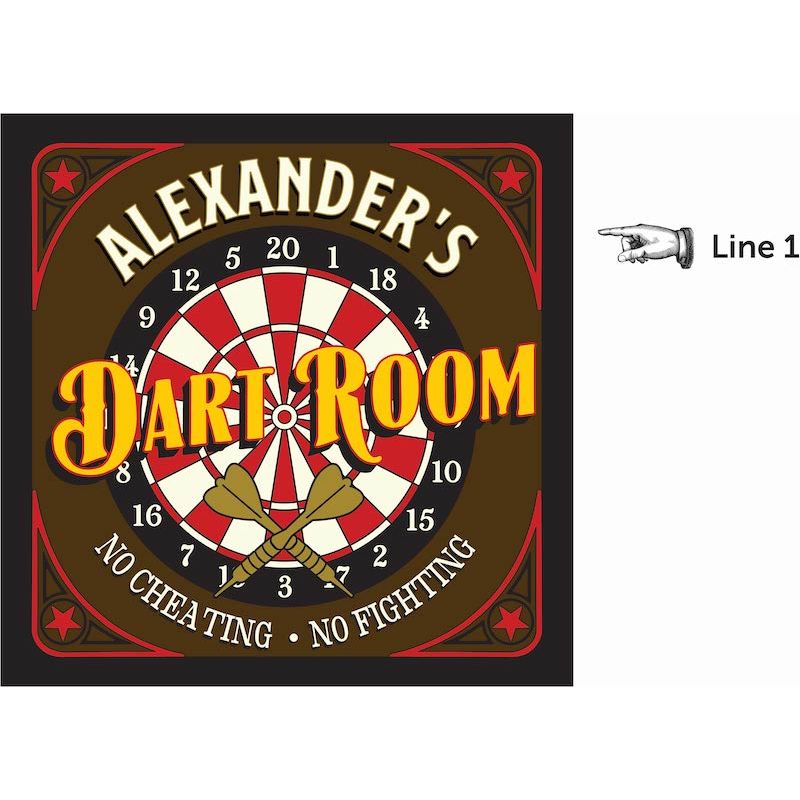 Personalized Dartboard Cabinet Set