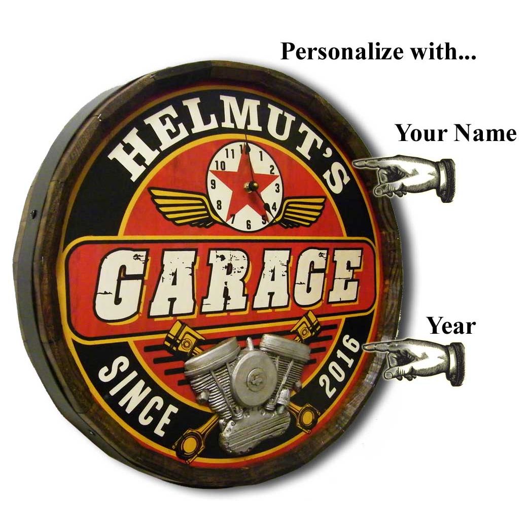 Garage Personalized Quarter Barrel Sign