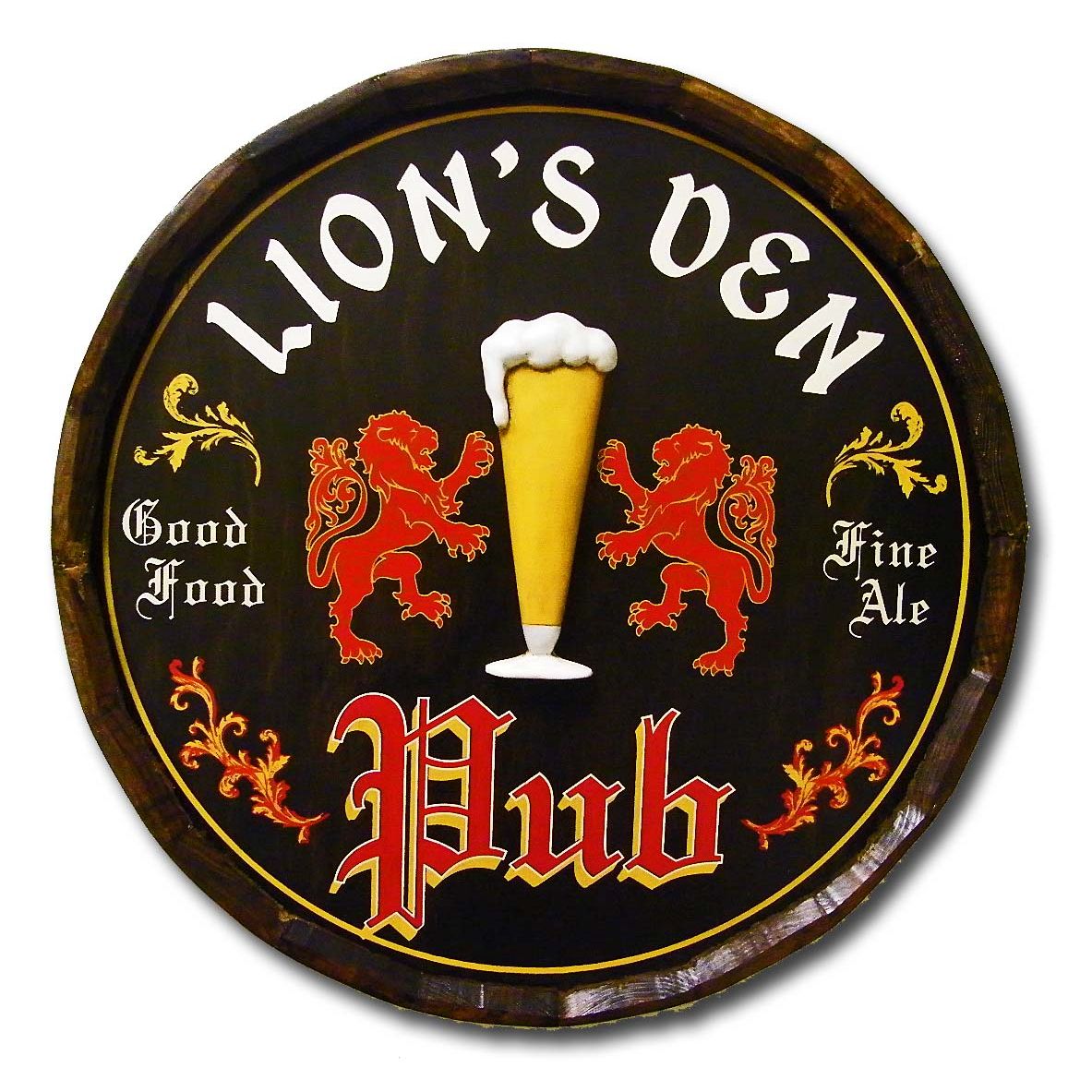 Personalized Quarter Barrel Pub Sign