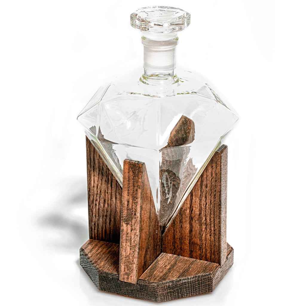 Diamond Shaped 1000ml Glass Decanter