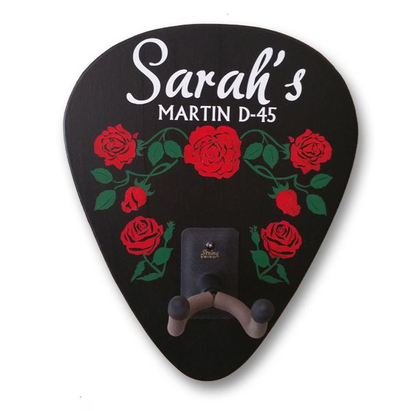 Personalized Roses Rock Guitar Rack