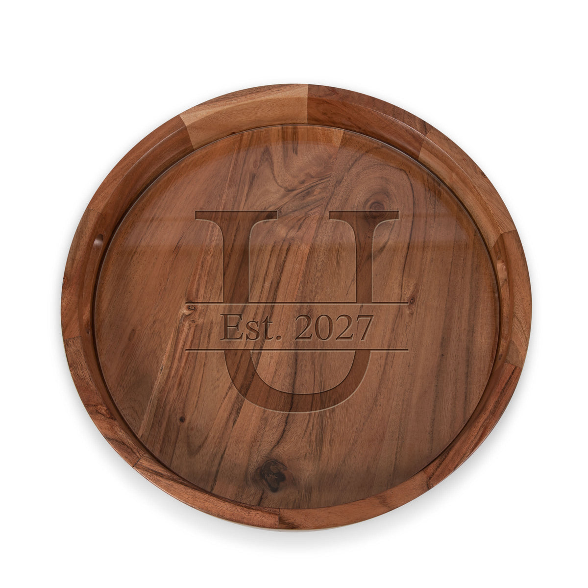 Monogram - Barista Serving Tray with Glass Insert