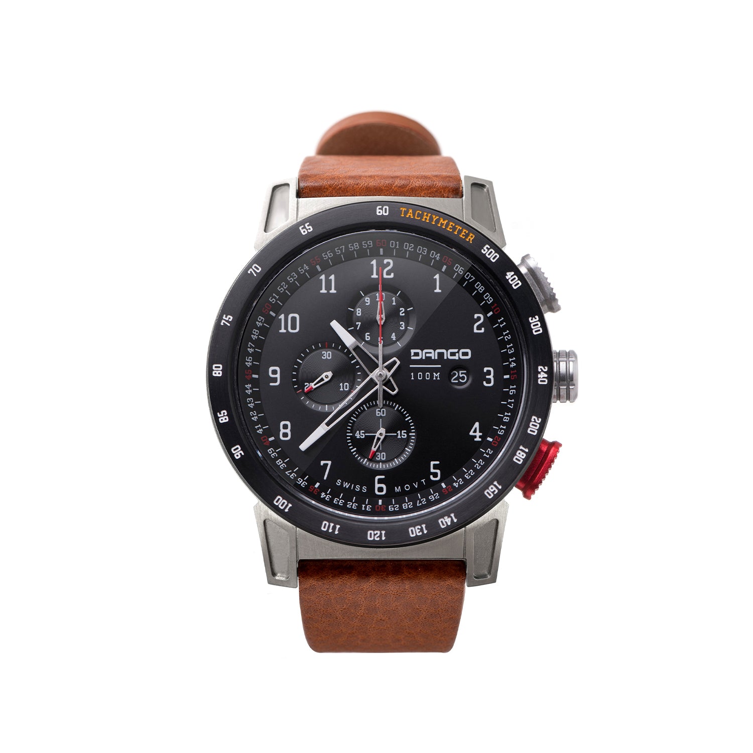 CR-01 - Chrono Watch with Italian Leather Strap - Whiskey Brown