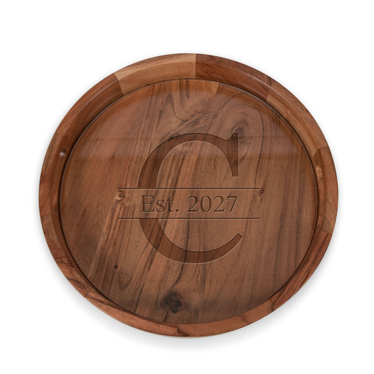 Monogram - Barista Serving Tray with Glass Insert