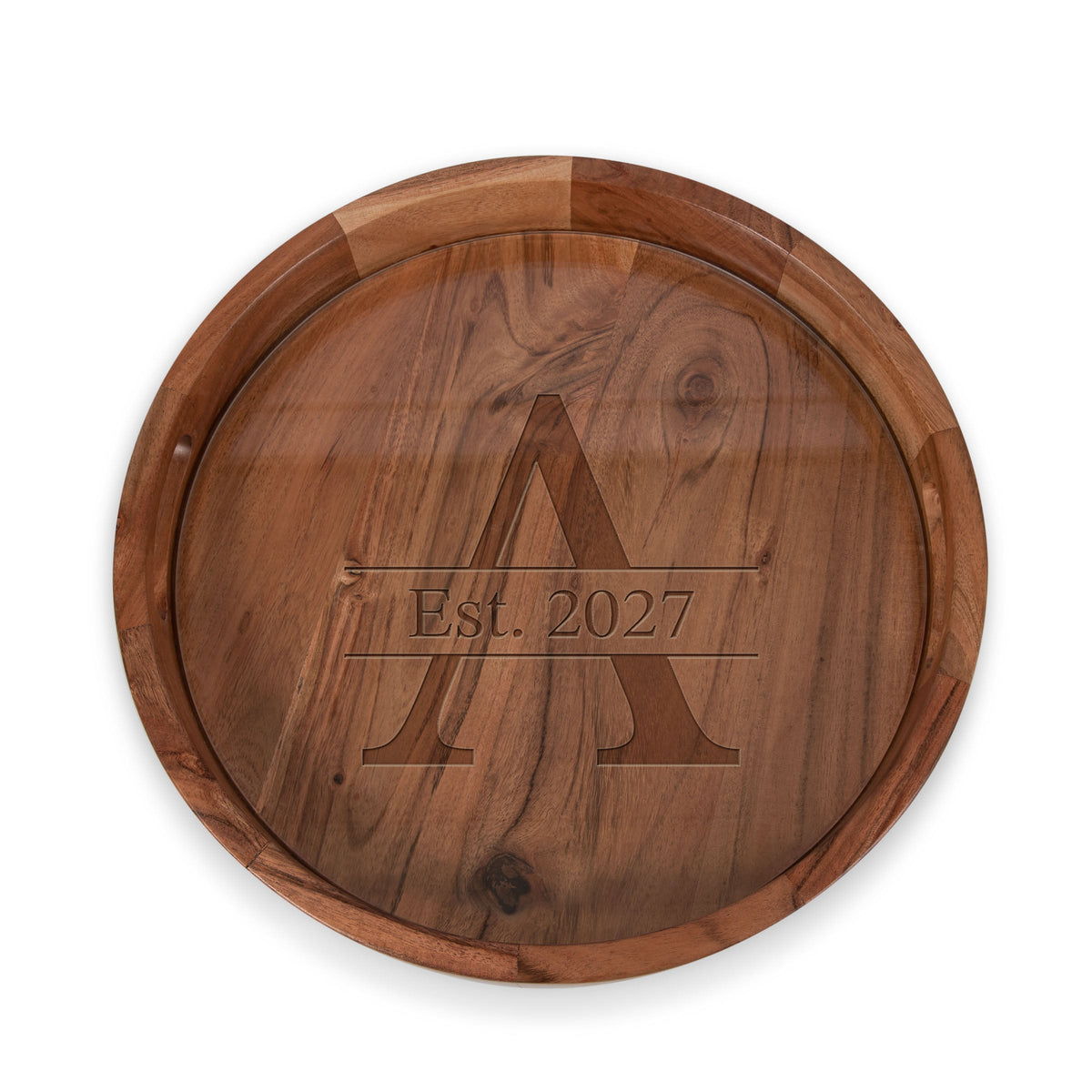 Monogram - Barista Serving Tray with Glass Insert