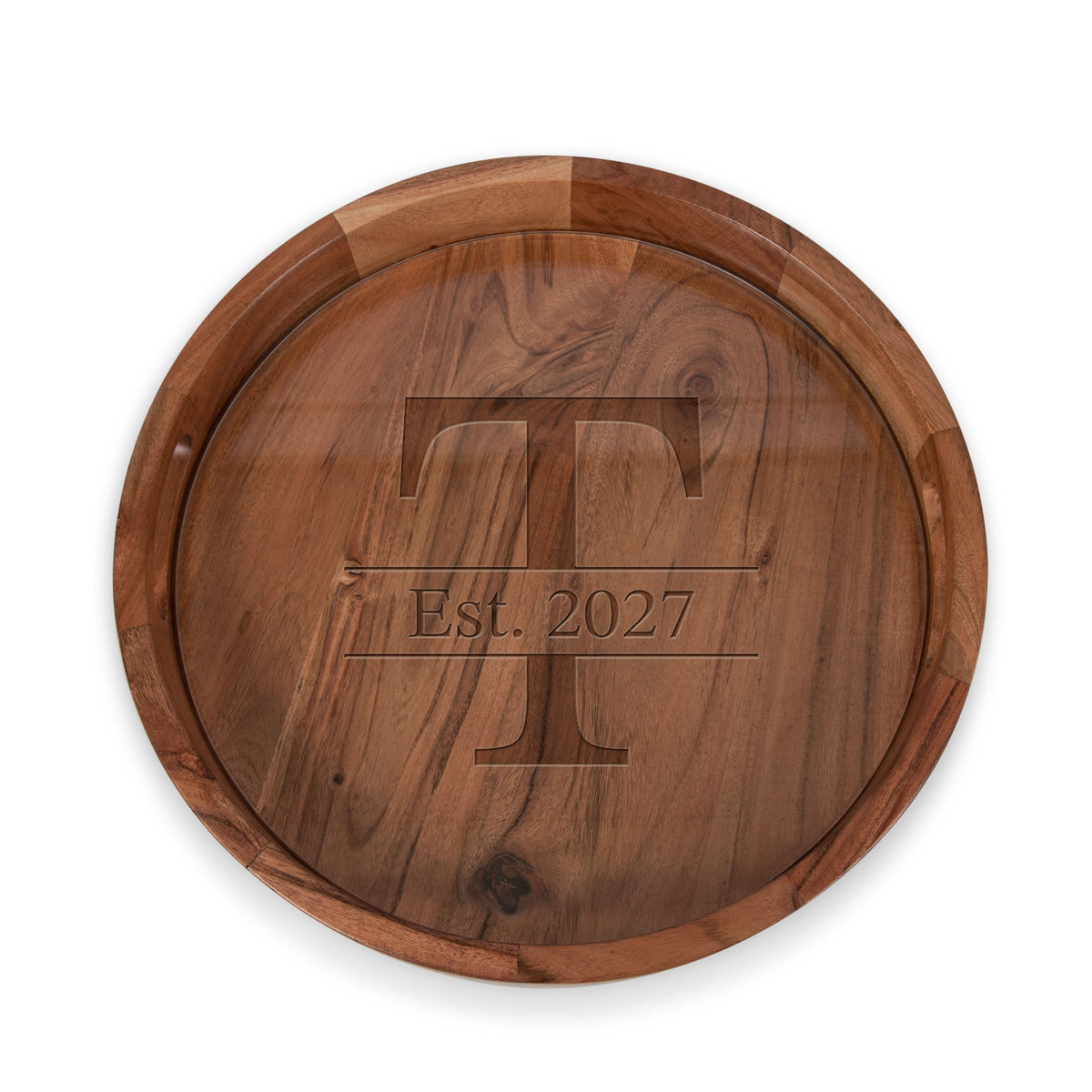Monogram - Barista Serving Tray with Glass Insert