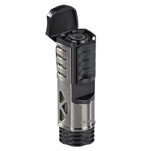 XIKAR Black and Gunmetal Tactical Single-jet Flame Lighter